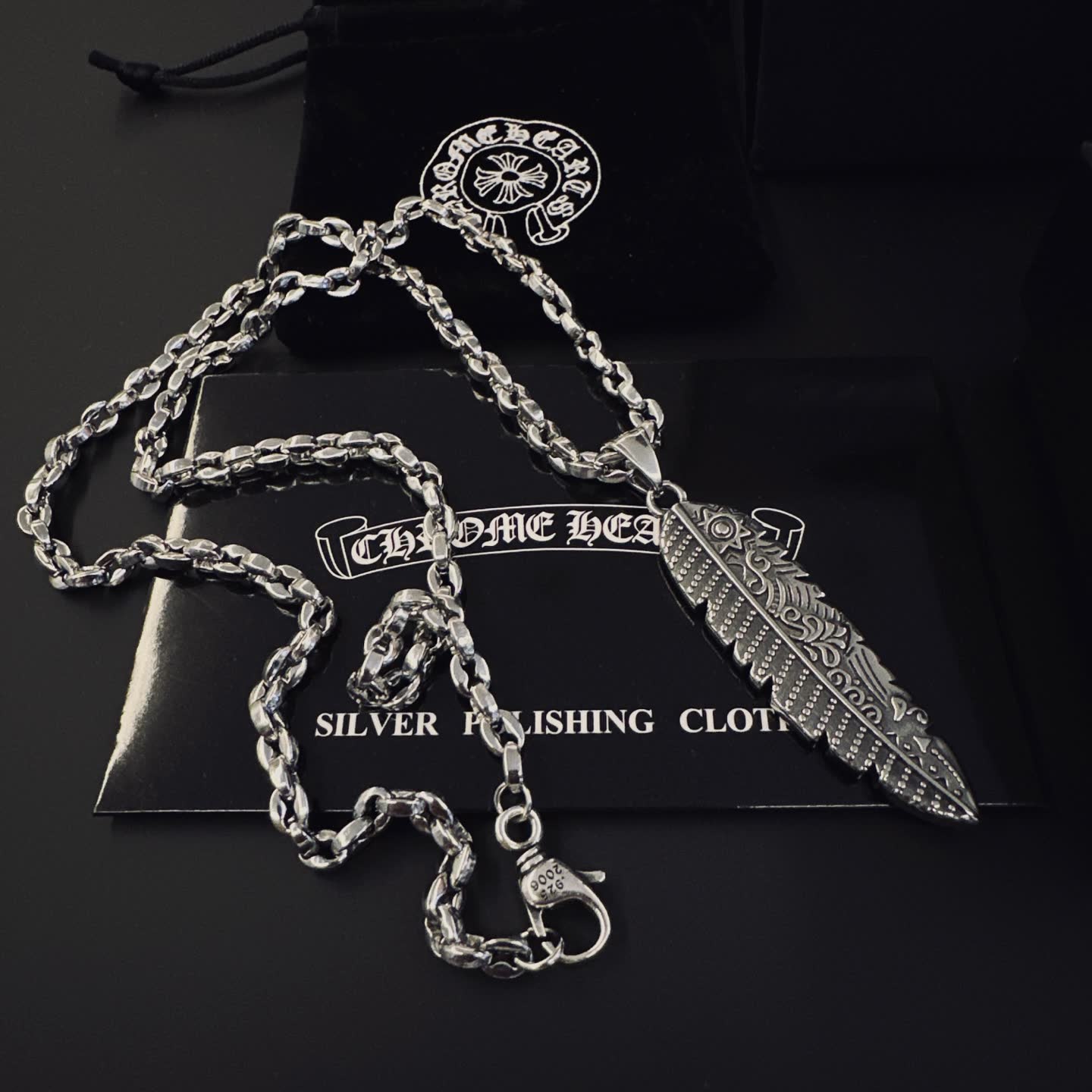 Chrome Hearts Feather Pendant Necklace